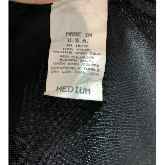 VTG Y2K Grunge Goth Nite Images Mesh Sheer Black Button-Up Shirt Satin Pockets M - Picture 4 of 6